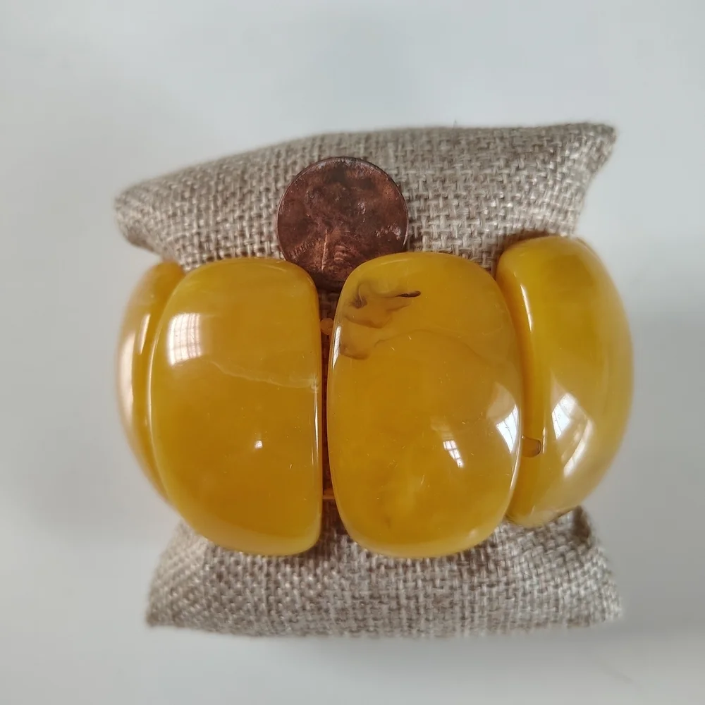 New! Chunky Yellow Elastic Bracelet — Vintage Style Trendy